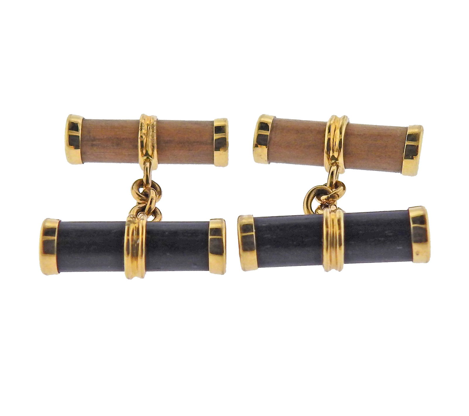 Trianon Gold Wood Cufflinks (1 of 4)
