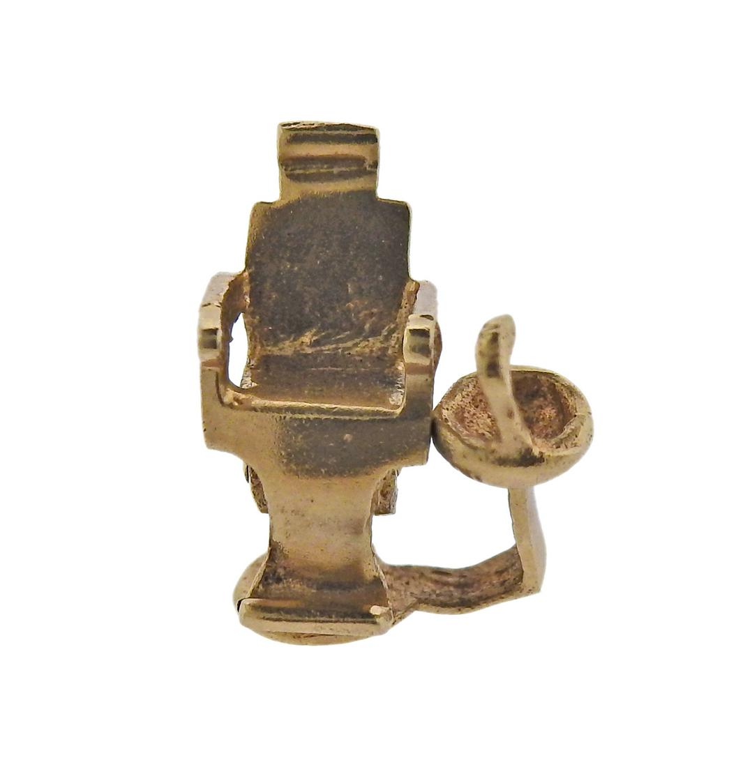14k Gold Dental Chair Charm Pendant (1 of 3)