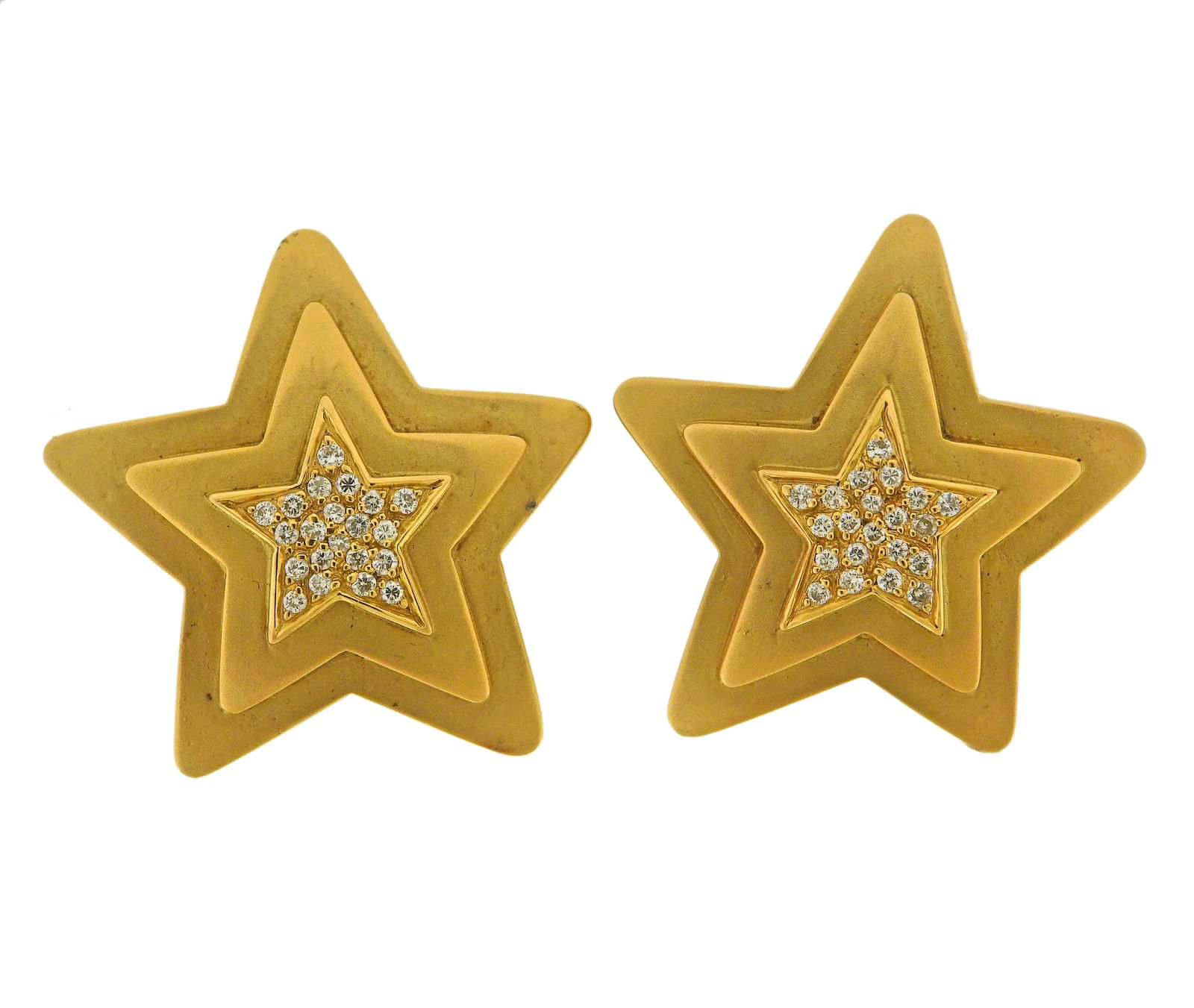 18k Gold Diamond Laege Star Earrings (1 of 4)