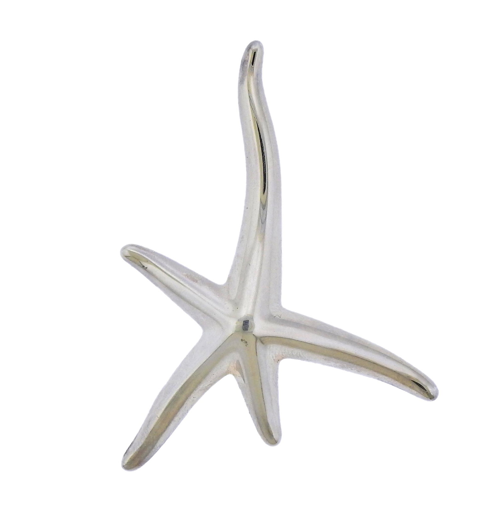 Tiffany & Co Peretti Sterling Silver Starfish Brooch: Sterling silver starfish brooch by Elsa Peretti for Tiffany & Co. Measures 55mm x 49mm. With pouch. Marked: Tiffany & Co, Elsa Peretti, 95, Spain. Weight - 11.9 grams.