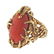 1970s Free Form 14k Gold Coral Ring - 2