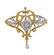 Antique Art Nouveau 18k Gold Diamond Pearl Brooch