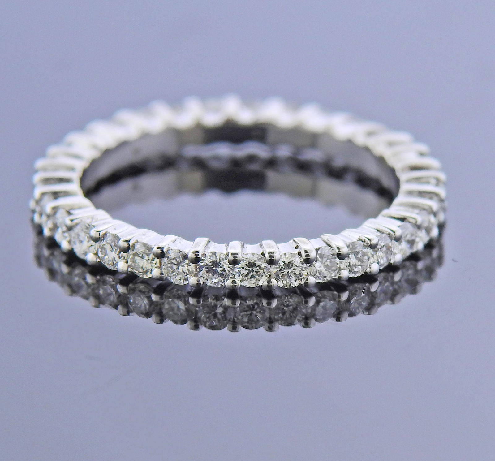 Curnis 18k Gold Diamond Eternity Wedding Band Ring (1 of 3)