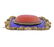 Antique 14k Gold Enamel Coral Brooch Pin - 2
