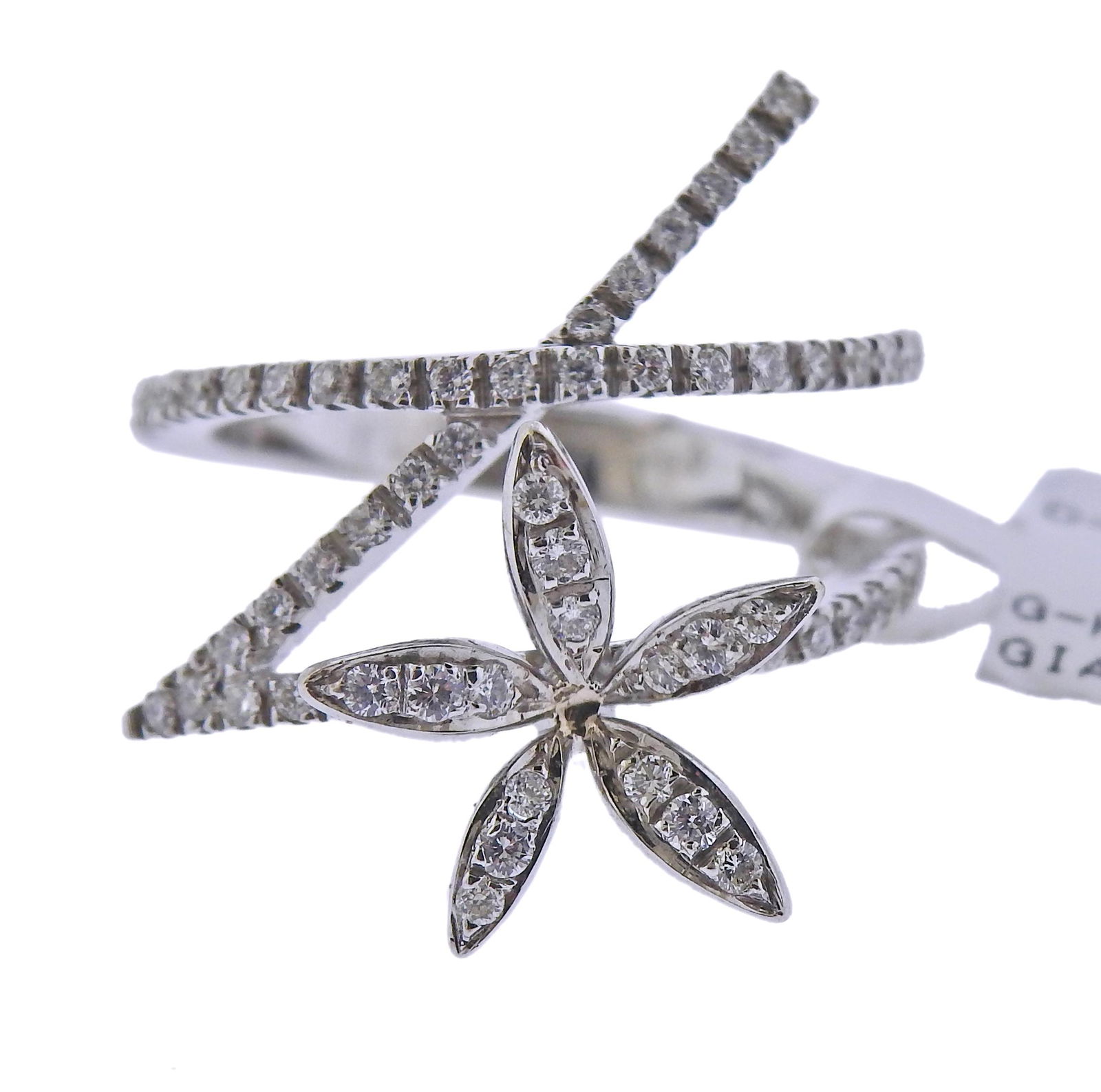 Stefan Hafner 18K Gold Diamond Flower Ring (1 of 3)