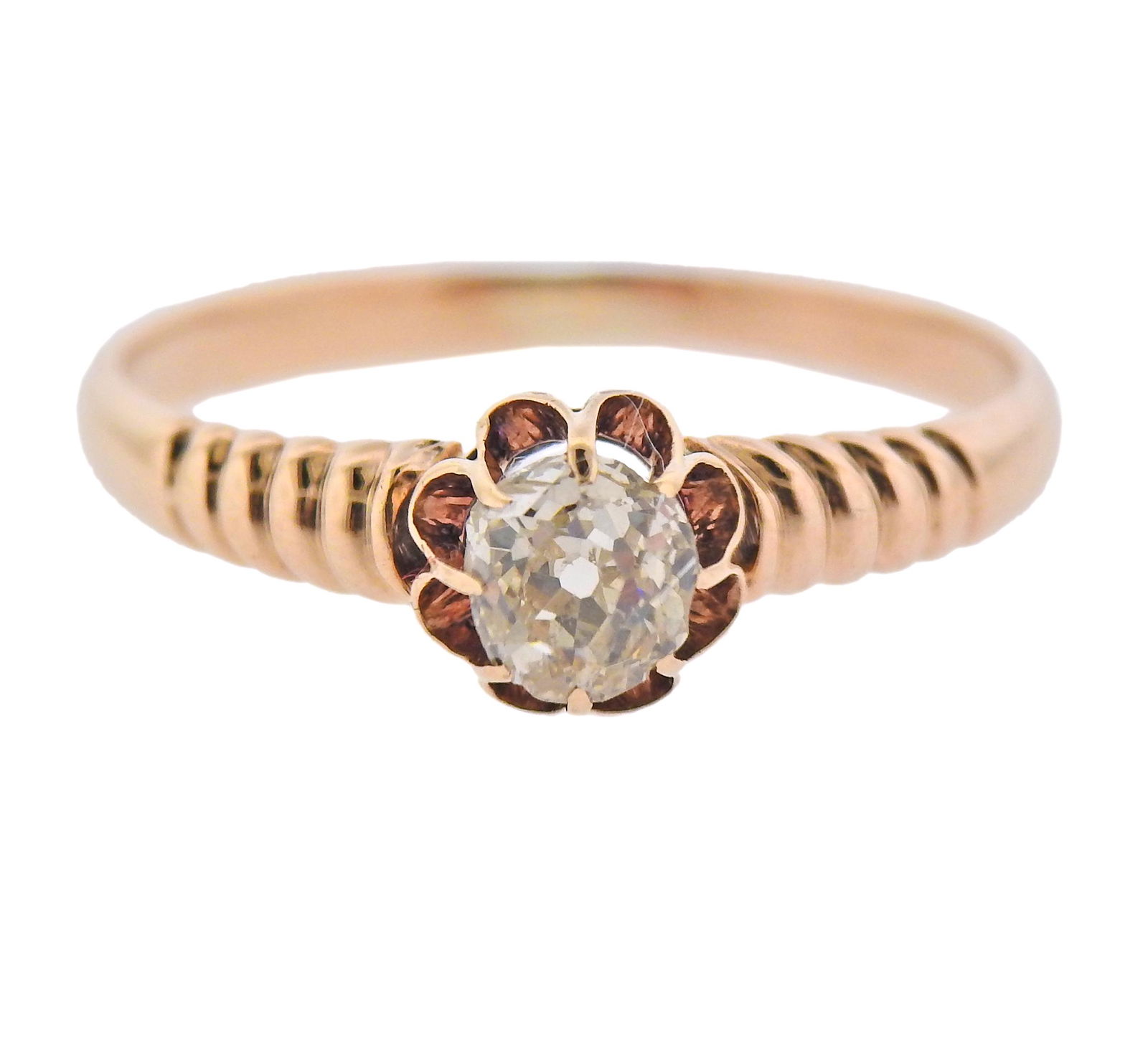 Antique Victorian 14K Gold Old Mine Cut Diamond (1 of 3)