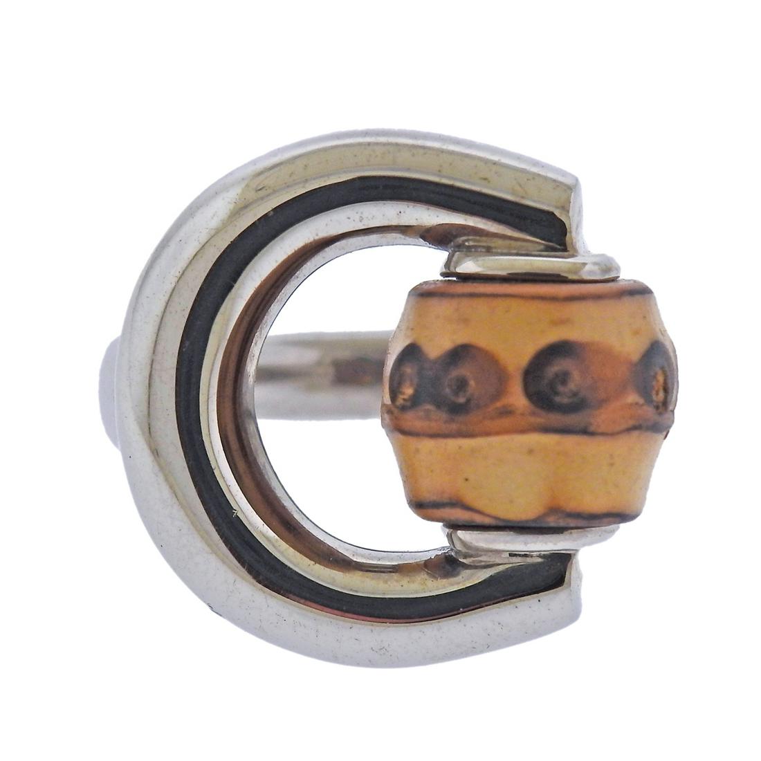 Gucci Bamboo Horsebit Sterling Silver Ring (1 of 5)