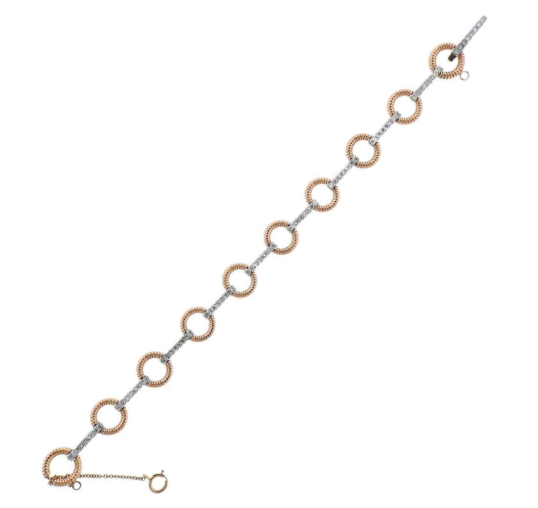 14k Rose Gold Diamond Link Bracelet (1 of 3)