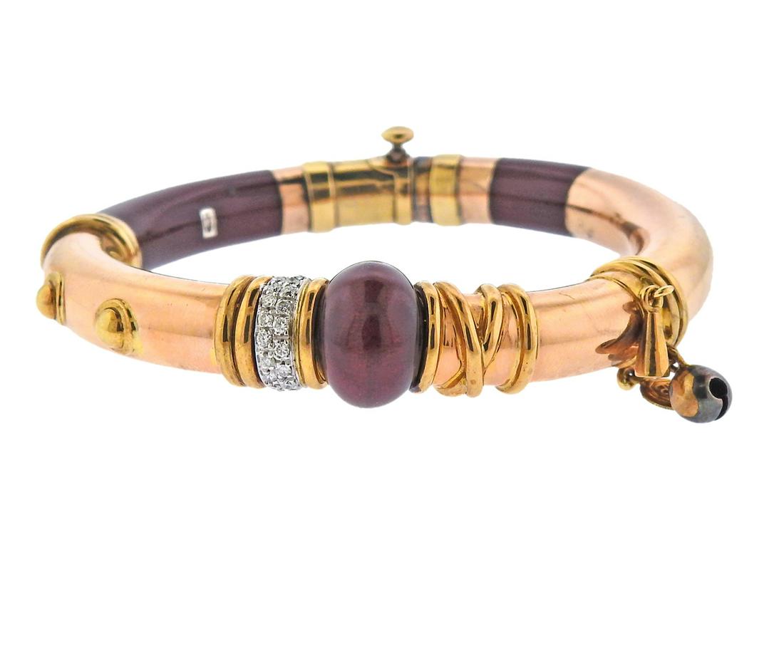 La Nouvelle Bague 18k Gold Silver Enamel Diamond (1 of 4)