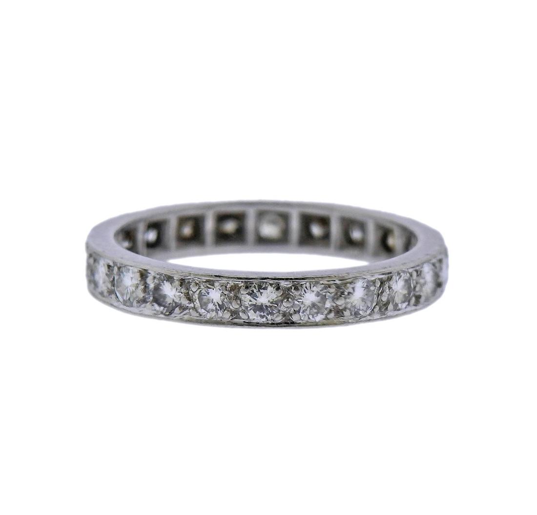 Art Deco Platinum Diamond Eternity Wedding Band Ring (1 of 3)