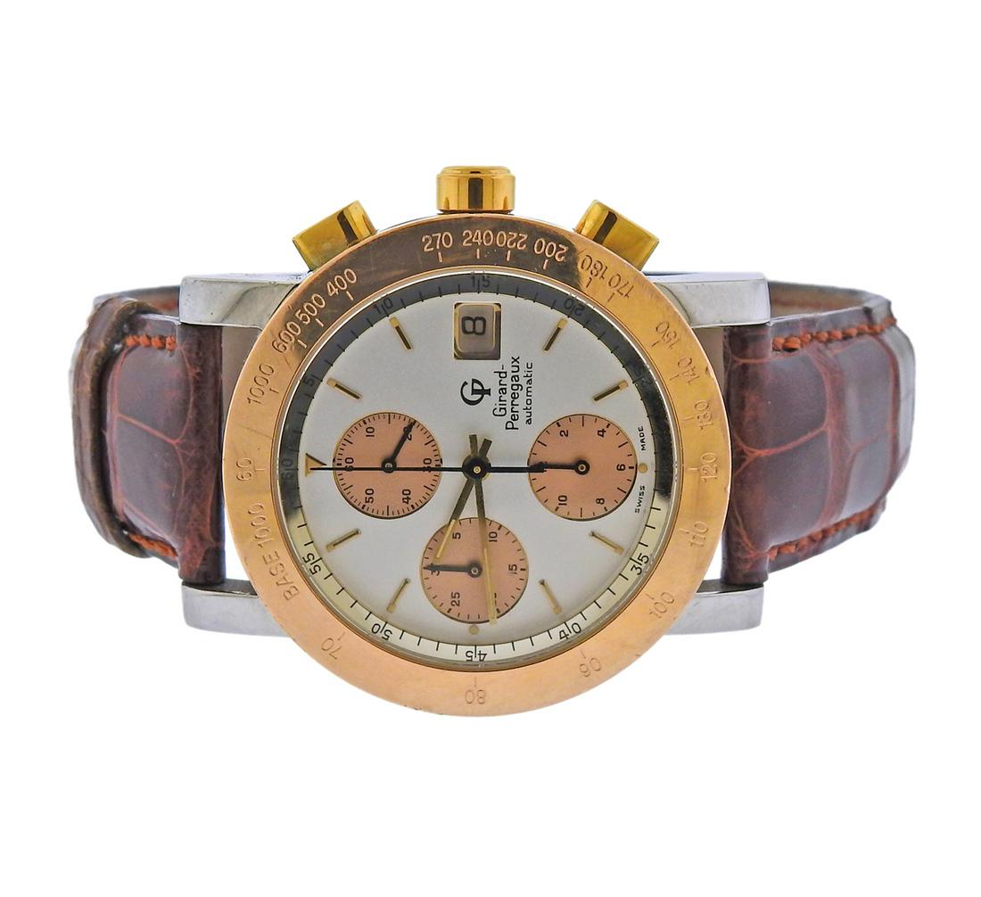 Girard Perregaux 14k Gold Steel Chronograph Watch 7000 (1 of 3)