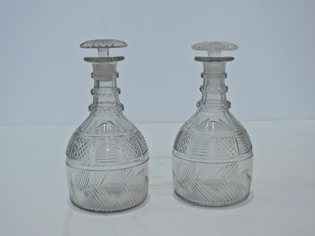 Pair of 2 English Regency Decanters (1 of 5)