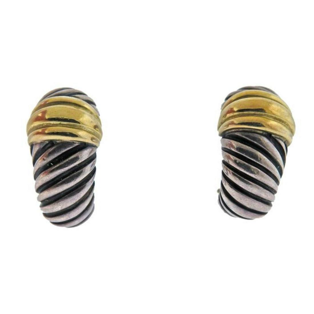 David Yurman 14k Gold Silver Shrimp Earrings (1 of 3)
