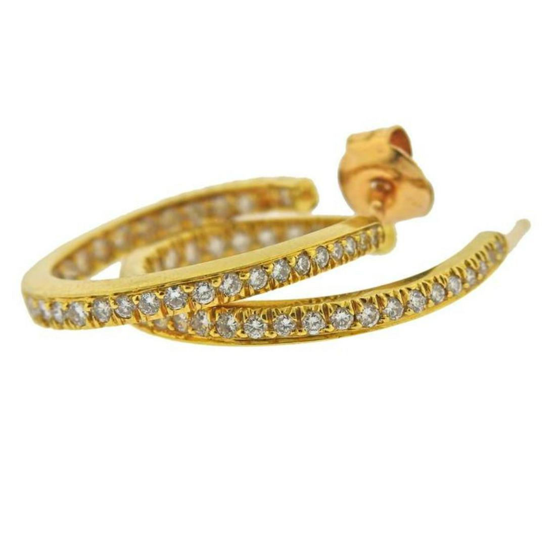 Kurt Wayne 18K Gold Daimond Inside Out Hoop Earrings (1 of 3)