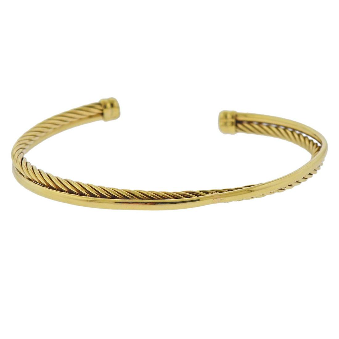 David Yurman 18k Gold Crossover Cable Bracelet (1 of 4)