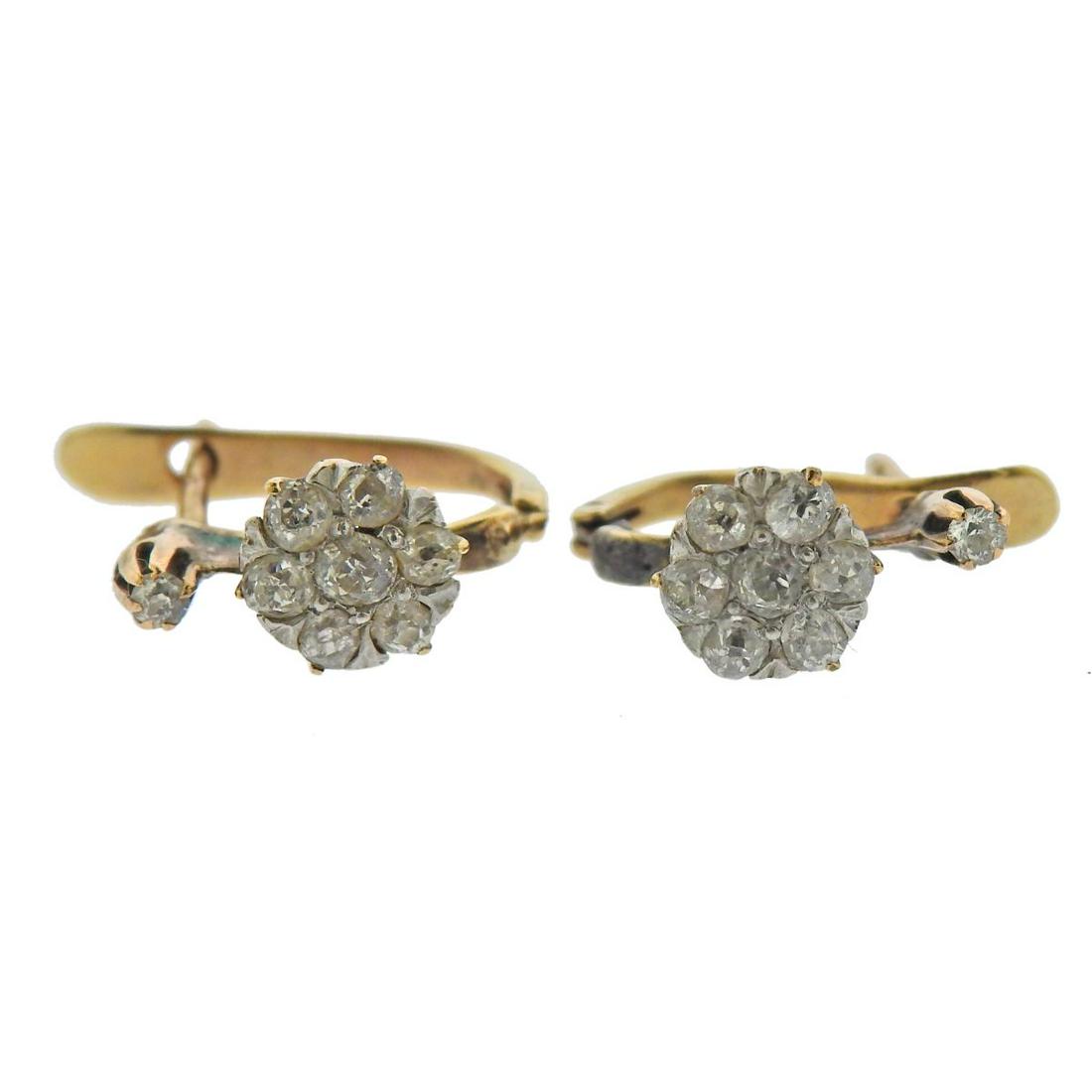 Antique 18k Gold Old Mine Diamond Earrings (1 of 3)