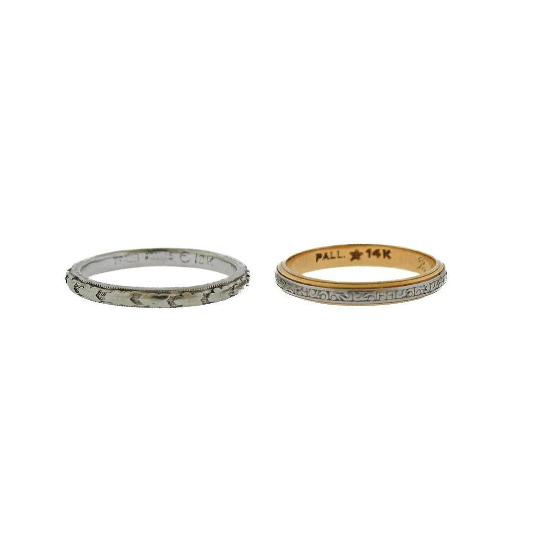 Antique 14k 18k Gold Wedding Band Ring Lot of 2 (1 of 3)