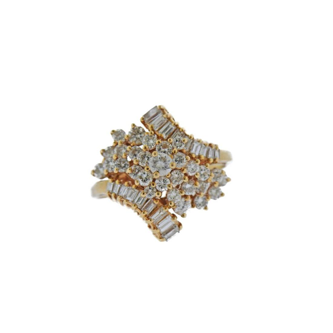 14k Gold 1.50ctw Diamond Cluster Cocktail Ring (1 of 4)