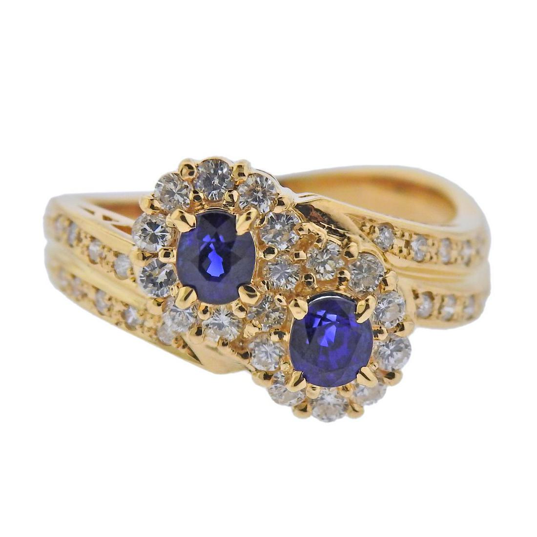18k Gold Diamond Sapphire Ring (1 of 4)