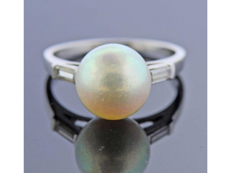 Platinum Pearl Diamond RIng (1 of 3)