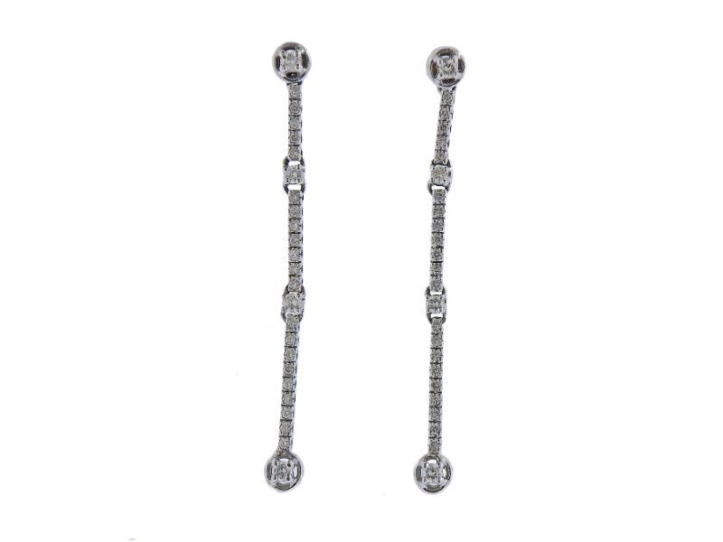 18k Gold Diamond Long Drop Earrings (1 of 3)