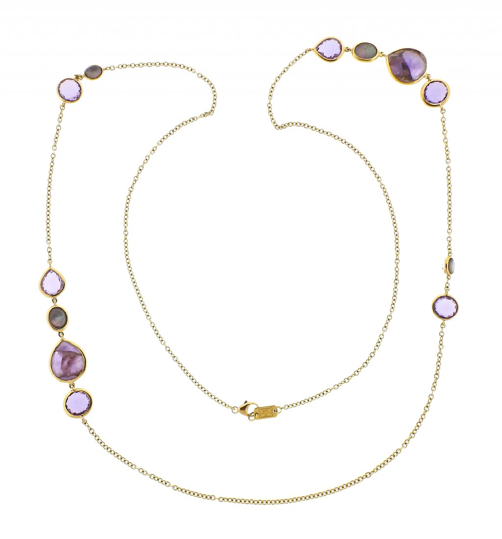 Ippolita Gelato 18k Gold Amethyst Station Necklace (1 of 4)
