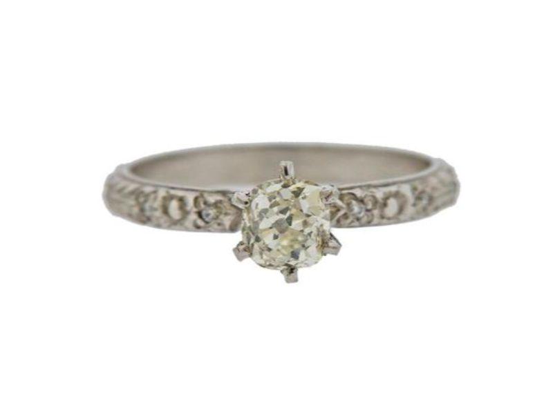 14k Gold Old Mine Diamond Engagement Ring (1 of 3)