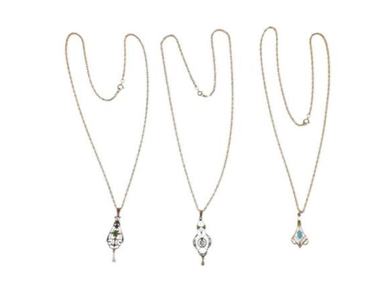 Antique 14k Gold Diamond Gemstone Pearl Lavalier (1 of 3)