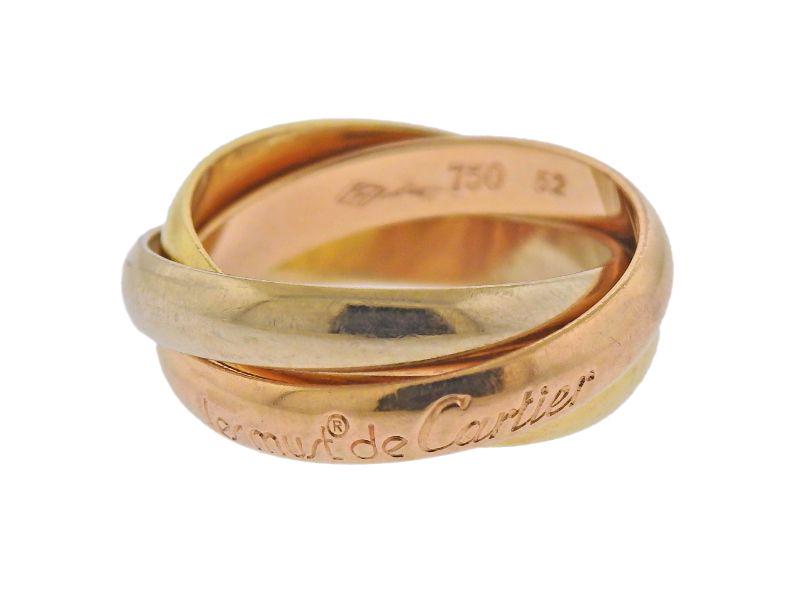 Cartier Trinity 18k Gold Rolling Band Ring Sz 52 (1 of 3)