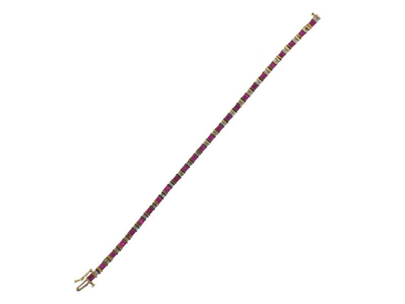 14k Gold Diamond Ruby Bracelet (1 of 5)