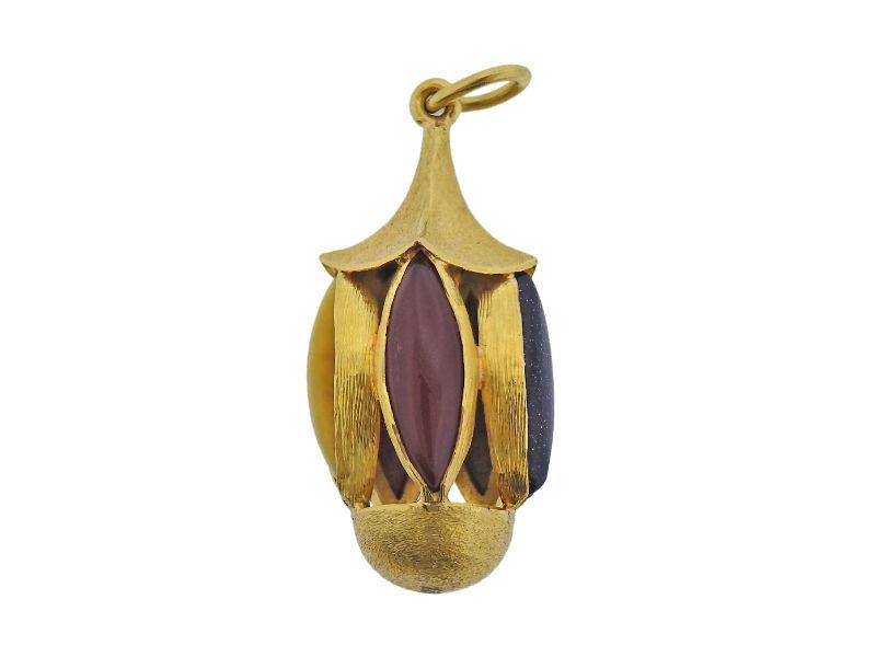 18k Gold Gemstone Charm Pendant (1 of 4)