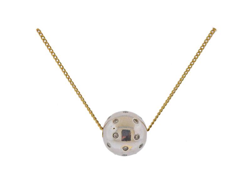 Tiffany & Co 18k Gold Diamond Ball Slide Pendant (1 of 3)