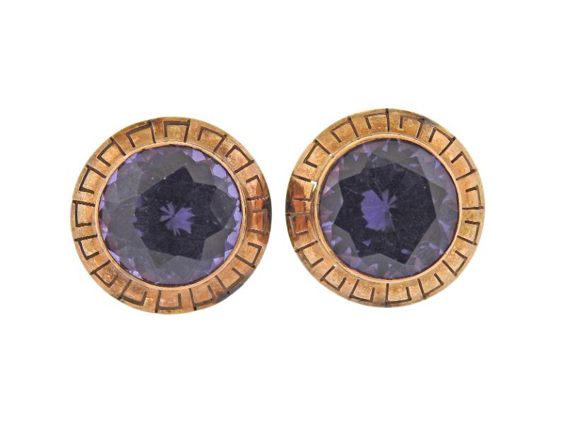 14k Gold Purple Stone Earrings (1 of 4)