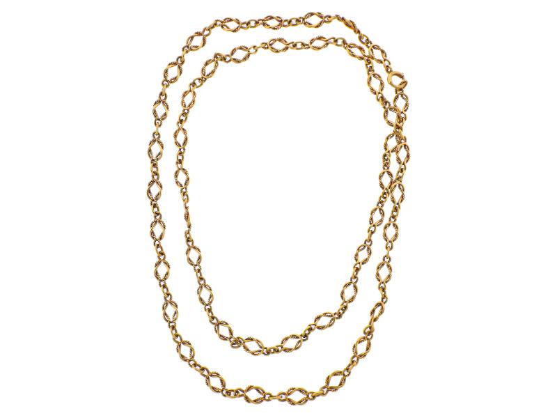 Antique 18k Gold Hercules Knot Link Necklace (1 of 4)
