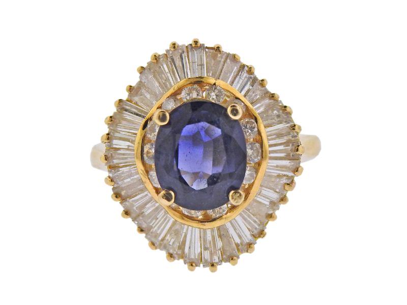 18k Gold Diamond Sapphire Ring (1 of 3)