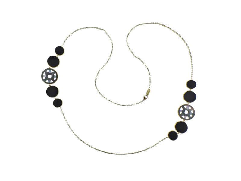 Ippolita Rock Candy Phantom Shell Onyx 18k Gold: Necklace is 38" long, widest stations - 25mm in diameter. Weight - 22.3 grams. Marked: 18k, Ippolita. New with tag.