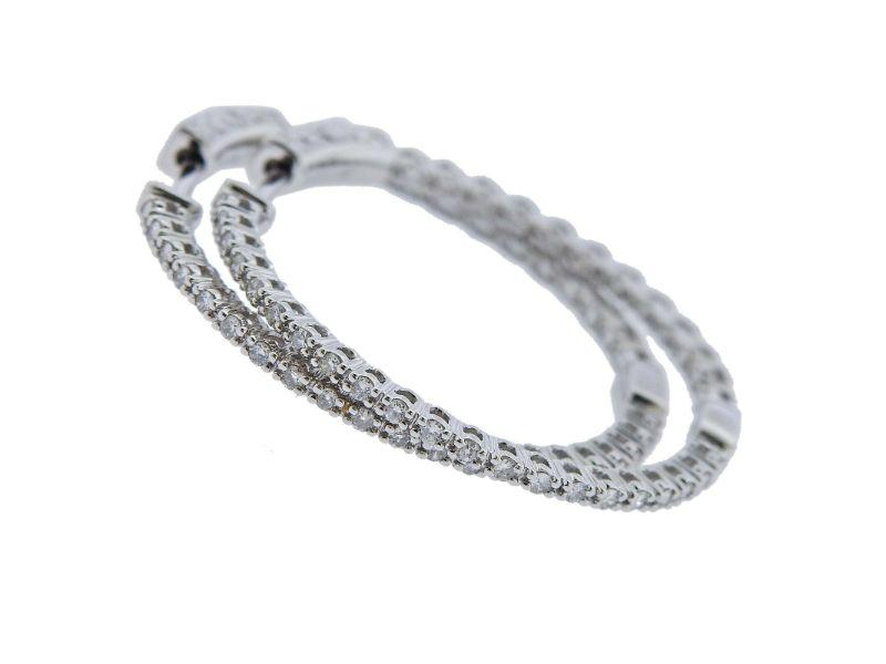 0.57ctw Inside Out Diamond 14k Gold Hoop Earrings (1 of 4)