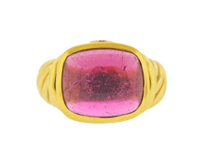 David Yurman 18k Gold Pink Tourmaline Ring (1 of 5)