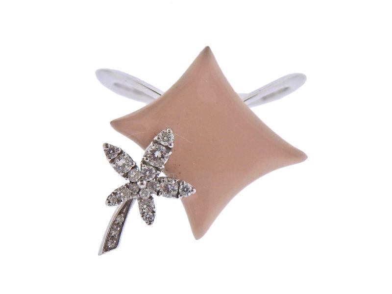 Stefan Hafner 18k Gold Diamond Enamel Ring (1 of 4)