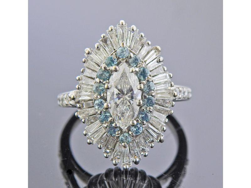 18k Gold 1.00ct Marquise Diamond Ring (1 of 4)