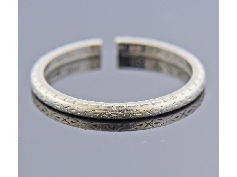 Tiffany & Co Art Deco Platinum Wedding Band Ring (1 of 5)