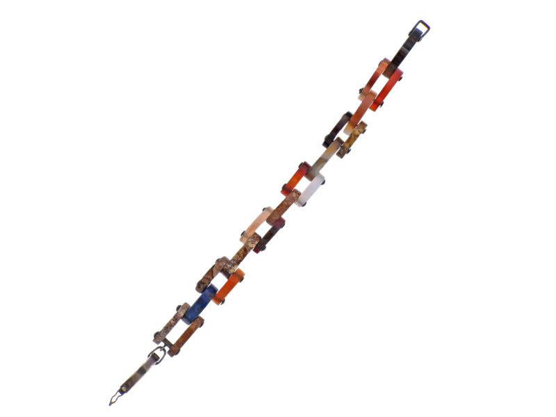 Antique Scottish Agate Link Silver Bracelet (1 of 7)