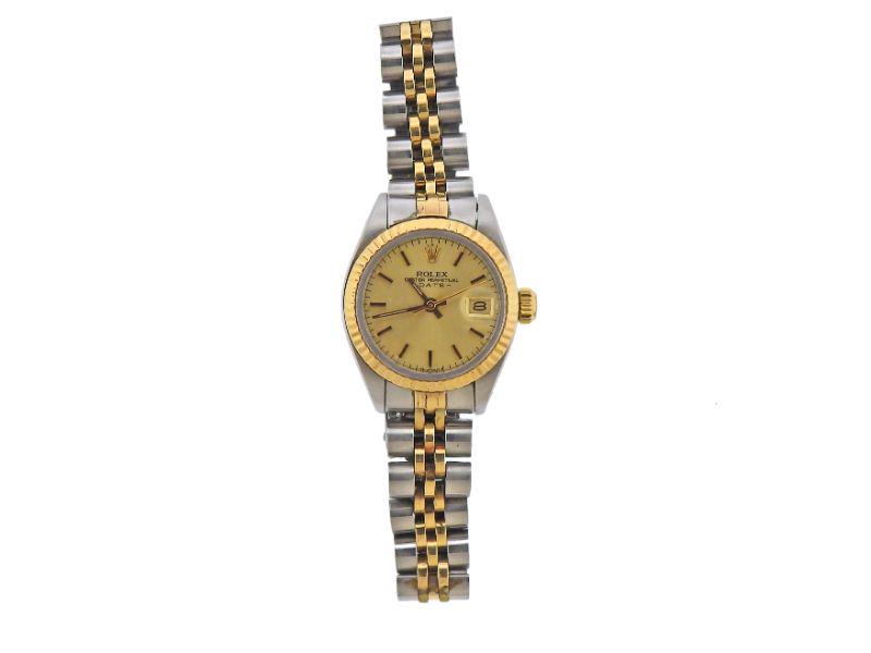 Rolex Oyster Date 14k Gold Steel Two Tone Ladies Watch (1 of 4)