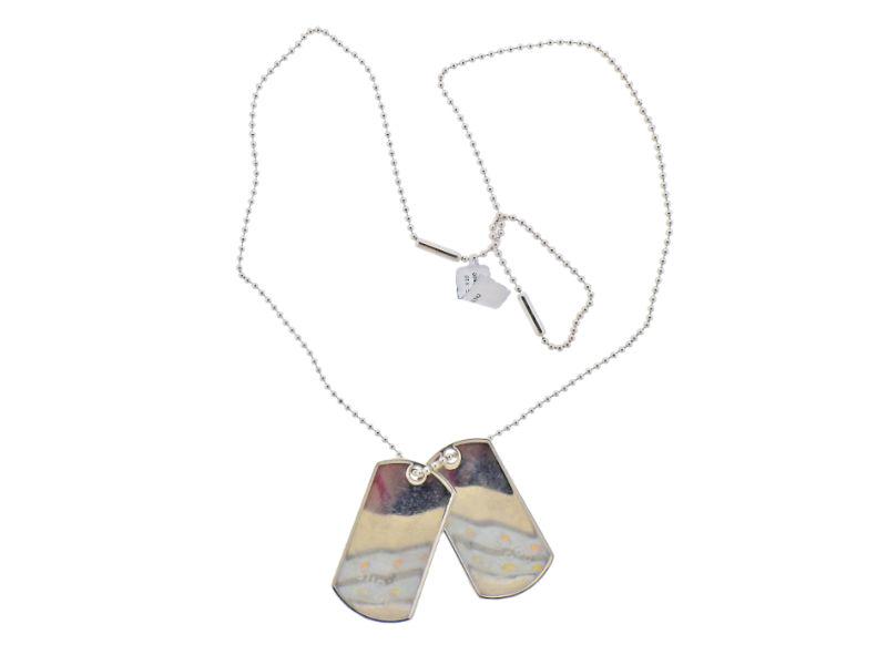 Gucci Sterling Silver Tag Pendant Necklace (1 of 3)