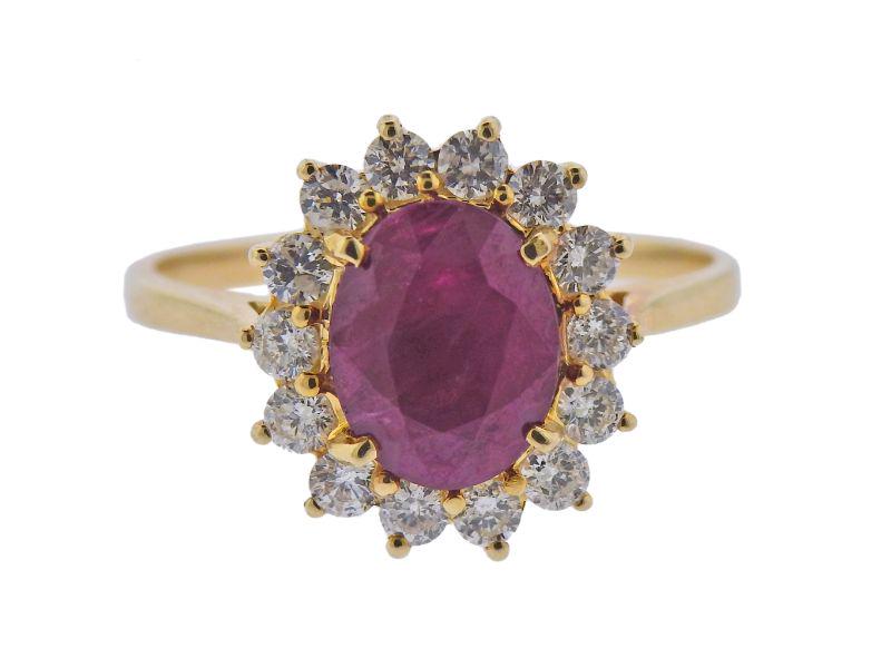 14k Gold 3.17ct Ruby Diamond Ring (1 of 4)