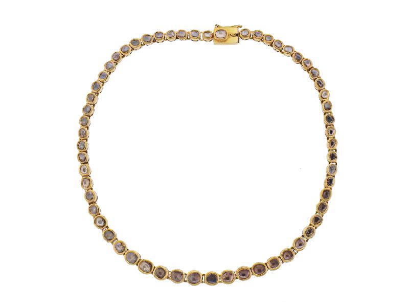 18k Gold Rose Cut Diamond Necklace (1 of 4)