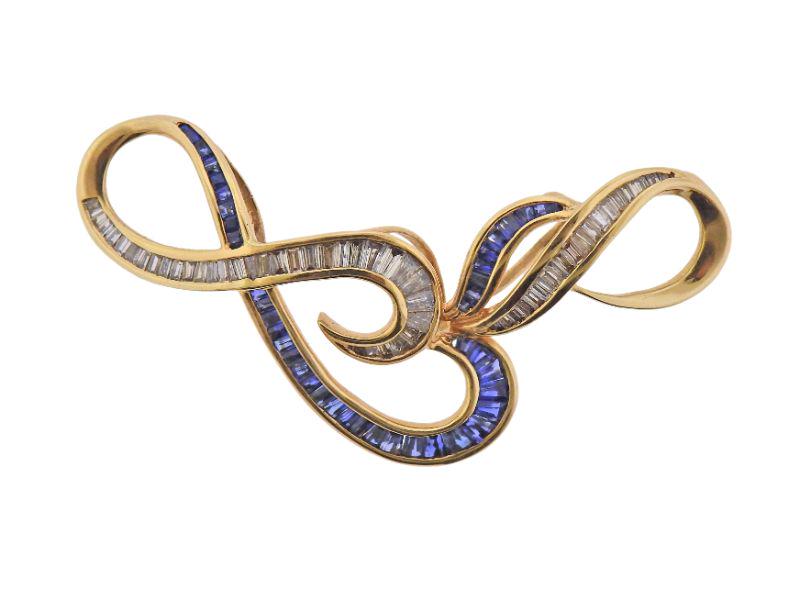 14k Gold Diamond Sapphire Slide Pendant (1 of 3)