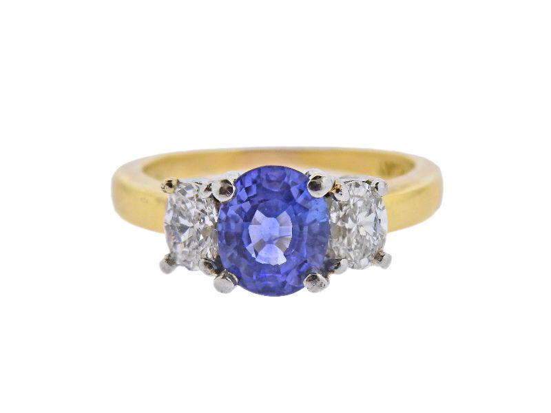 Martin Flyer 3.80ct Sapphire Diamond 18k Gold Platinum (1 of 4)