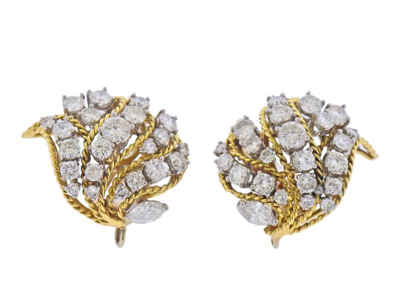 1960s 18k Gold Diamond Earrings (1 of 5)