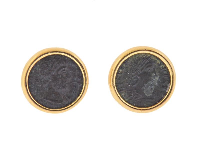Bvlgari Bulgari Monete 18k Gold Ancient Coin Earrings (1 of 4)